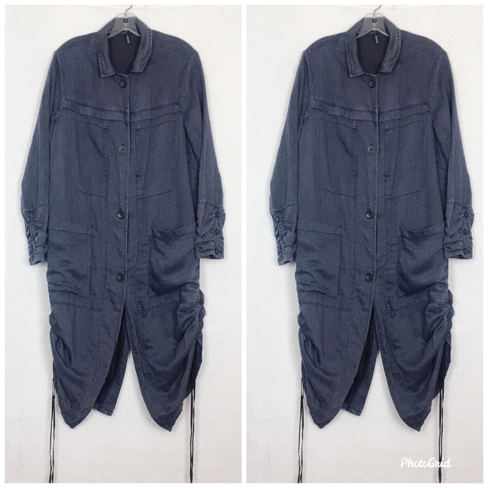Free People Rainz Duster Jacket Button Front Coat - Picture 3 of 8